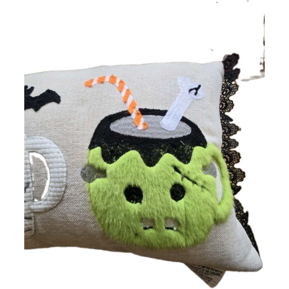 New Halloween Trio Lumbar Jack O Lantern MUMMY Frankenstein Throw Pillow 14x24 - Picture 3 of 6